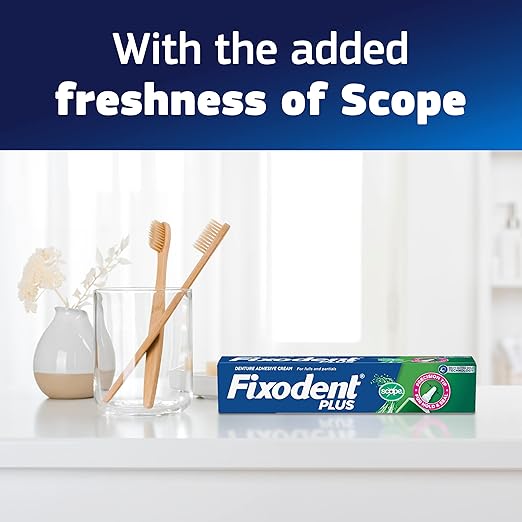 Fixodent Plus Scope Secure Denture Adhesive 2.0oz (Pack of 4)