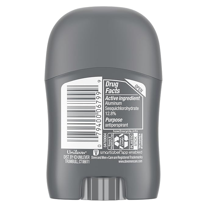 DOVE MEN + CARE Antiperspirant Deodorant Stick Clean Comfort 72-Hour Sweat & Odor Protection Antiperspirant for Men With 1/4 Moisturizing Cream 0.5 oz