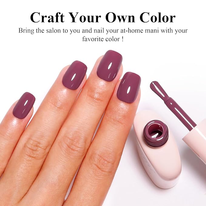 Imtiti Plum Gel Nail Polish, 1Pcs Grape Purple Gel Polish Soak Off UV LED Gel Polish, Long Lasting, Nail Art Manicure Salon DIY at Home for Autumn and Winter (0.34 Fl Oz-1922)