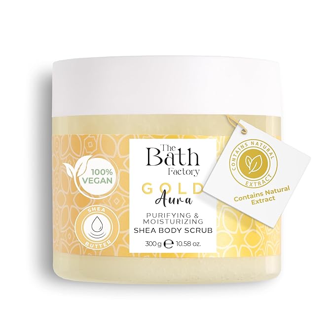 Body Scrub for Exfoliating with Moisturizing Shea Butter | 100% Vegan | Natural Mixing Fruit Extract | Perfect Exfoliator for All Body Parts such as Face, Foot, Hand