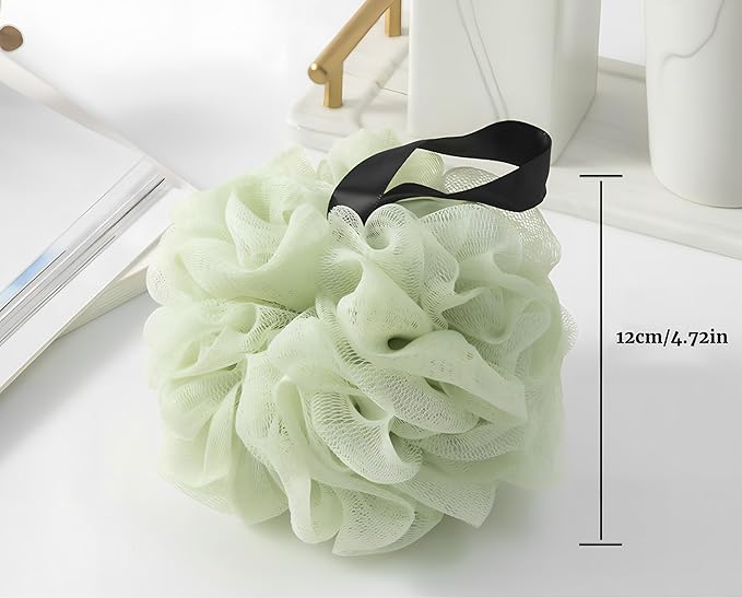 Loofah Sponges for Shower,Light Tone 6 Pack - Blue, Purple, Light Green, Beige, Orange & Yellow