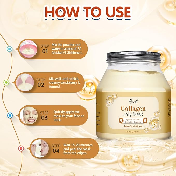 Jelly Masks for Facials Professional, Collagen Firming, Hydrating & Moisturing Face Mask Skin Care, Hydrojelly Peel Off Jelly Mask with Mixing Bowl Set, Christmas Spa Gifts for Women