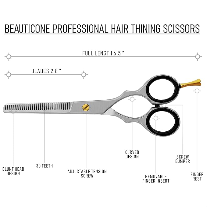 Hair Cutting & Thinning Scissors Set, Professional Barber Shears for Haircut Men/Women, Beard & Mustache Trimming Stainless Steel Hairdressing Scissors, Fixed Screw