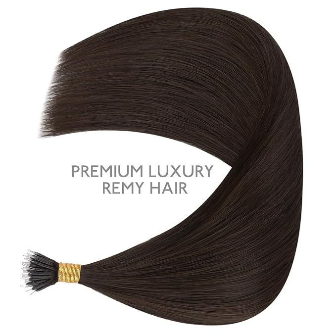 WENNALIFE Nano Bead Hair Extensions, 50g 50s 24 Inch Light Dark Brown Real Human Hair for Women Invisible Nano Ring Remy Hair Extensiones De Cabello Humano Fusion Installation