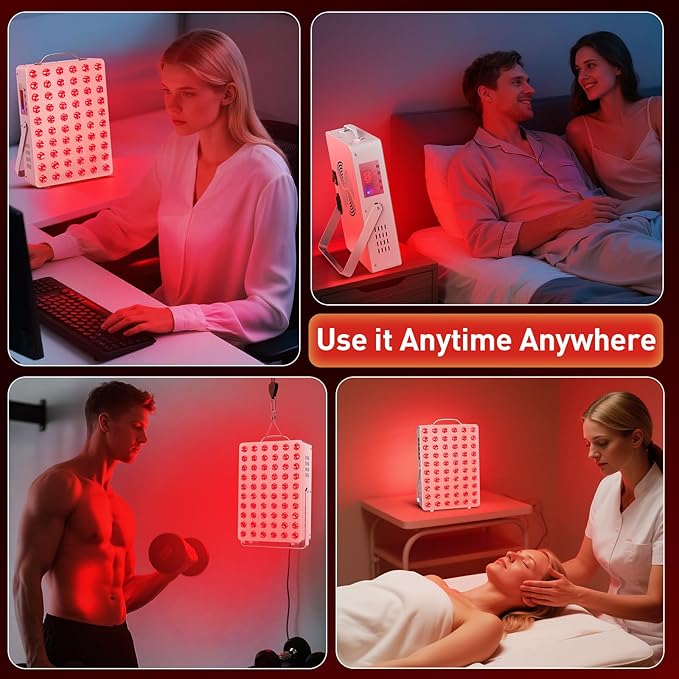 Cholas Red Light Therapy Panel for Face and Body, 150W with 60 Dual Chip LEDs, 660nm Red Light and 850nm Near Infrared, 3 Modes Adjustable Brightness and Timer, for Skincare and Relaxation (White)