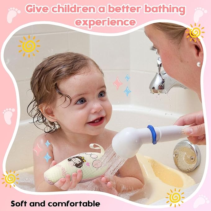 Baby and Kids Bath Loofah Sponge (2 Pack) Cute Foot-Shaped Child & Toddler Bath Exfoliating Body Scrubber luffa Sponge.Bath Sponge Specially Designed for Infants, Women, Boys, and Girls