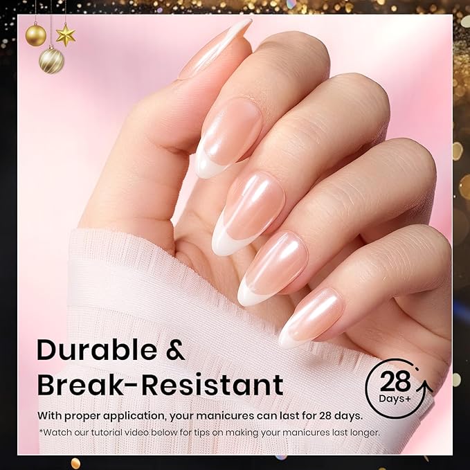 Beetles Soft Gel Nail Tips Short Almond 288pcs in 12 Sizes, Etch-X Pre-Etched Full Cover Acrylic Fake Nails Art, Salon Quality Nail Supplies, Easy DIY Nail Extension or Press On Nails, Gift for Women