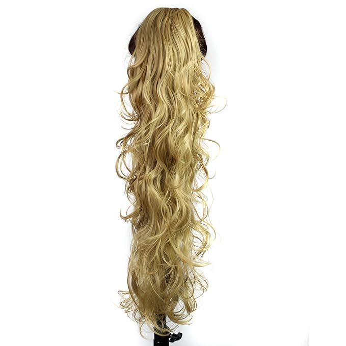 S-ssoy 31"(78cm) Women's Curly Pony Tail Hair Piece Synthetic Claw Clip Ponytail Wavy Long Curled in Hair Extension Extensions Long/Voluminous Wig Hairpieces for Women Girls Lady,22#