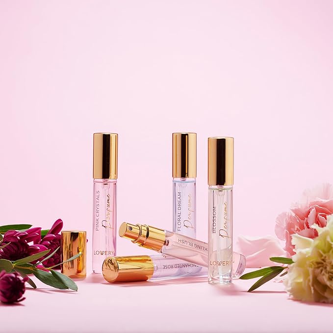 Mini Perfumes for Women - 5 Pack Floral Fragrances, 10ml Bottle Samples, Women's Perfume Sampler Set, Birthday Gifts for Her