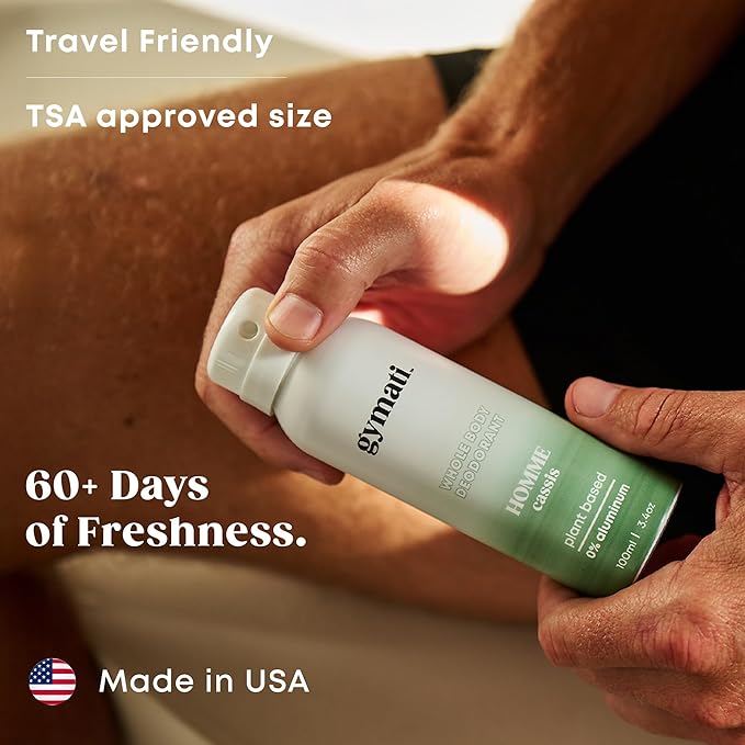 Gymati Fitness Body Deodorant Spray Aluminum Free - Men - Pack of 2