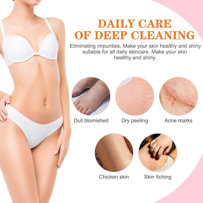 Exfoliating Natural Loofah Sponge Back Scrubber for Shower, 5 Pack Loofah Sponge Pads & Exfoliating Glove, Bath Shower Scrubber for Men and Women