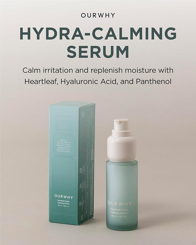 OURWHY Heartleaf Hydra Calming Serum (1.35fl oz) - Soothing & Hydrating Serum for Sensitive Skin. With Heartleaf Extract, Hyaluronic Acid & Panthenol