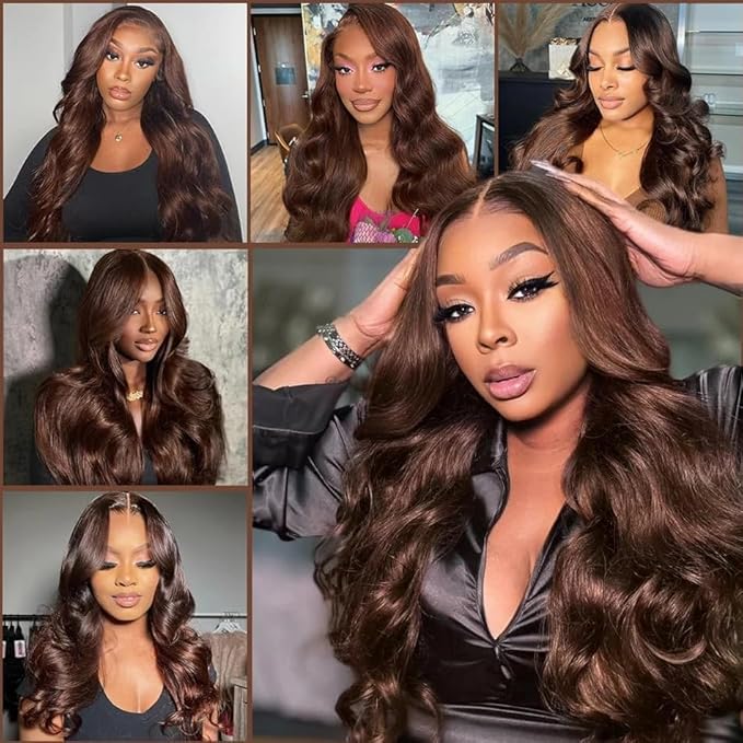 Dark Brown Bundles #4 Body Wave Human Hair Bundles Brown Body Wave Bundle 12 14 16 inch #4 Human Hair Bundle 150g