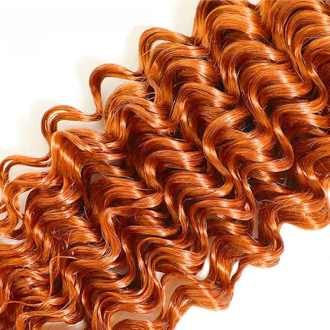 Ginger Bundles 350 Deep Wave 3 Bundles 20 20 20 inch Ginger Wet and Wavy Bundle Color 350 300g