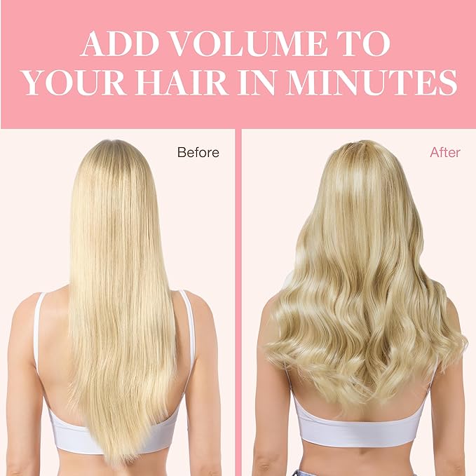 GOO GOO Clip in Hair Extensions Real Human Hair, Remy Human Hair Extensions Clip ins for Women, Natural Human Hair, 26 Inch 180g 7Pcs, 8A/22 Medium Brown Highlighted Golden Blonde