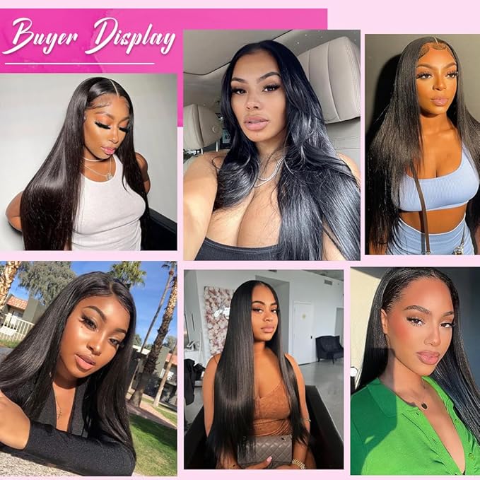 32 Inch 13x6 Straight Wig Human Hair 200% Density HD Lace Front Wigs For Woman Natural Hairline