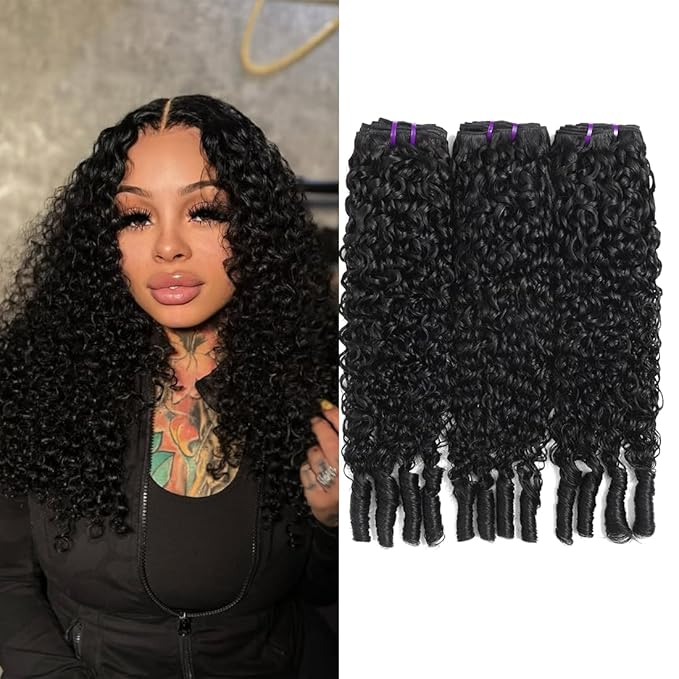 Burmese Curly Human Hair Bundles 14 16 18 Inch 3C4A Hair with Spiral Curls 100% Virgin Unprocessed Raw Hair Extensions for Black Women