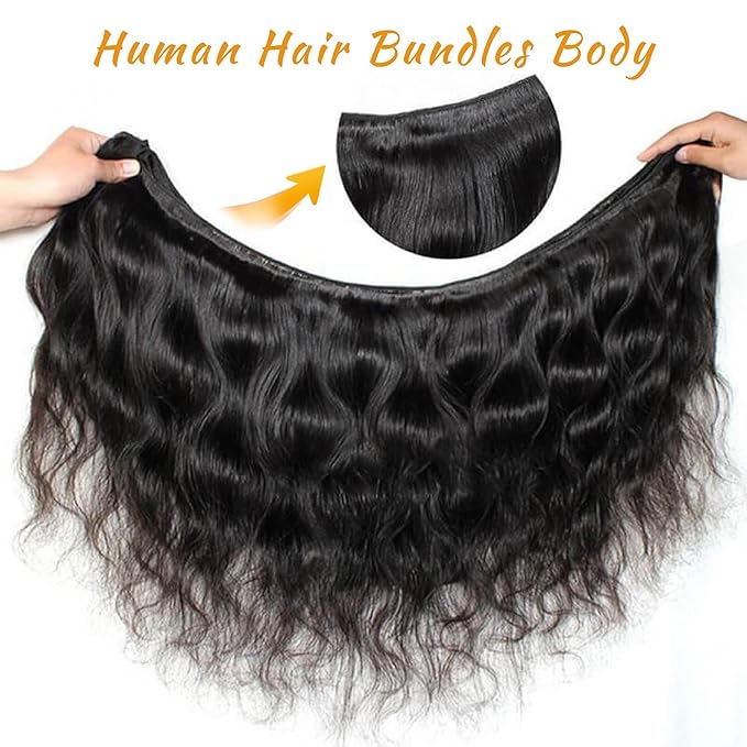 14A Brazilian Body Wave Bundles Human Hair 24 26 28 30 Inch 100% Real Raw Virgin Human Hair Bundles Body Wave 4 Bundles Human Hair Extension Natural Color（24 26 28 30）