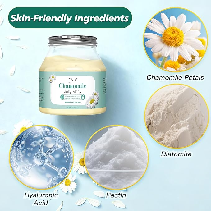 Powder Jelly Mask for Facials Professional, Peel Off Facial Mask for Hydrating & Moisturizing, Christmas Hydrojelly Mask Gifts for Women Men, Home DIY Spa Use for All Skin with Chamomile Petals