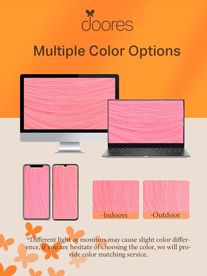 DOORES Human Hair Extensions Tape in, Peach Pink Tape ins 16 Inch 25g 10pcs, Tape in Hair Extensions Natural Remy Hair Extensions Straight Hair for Women