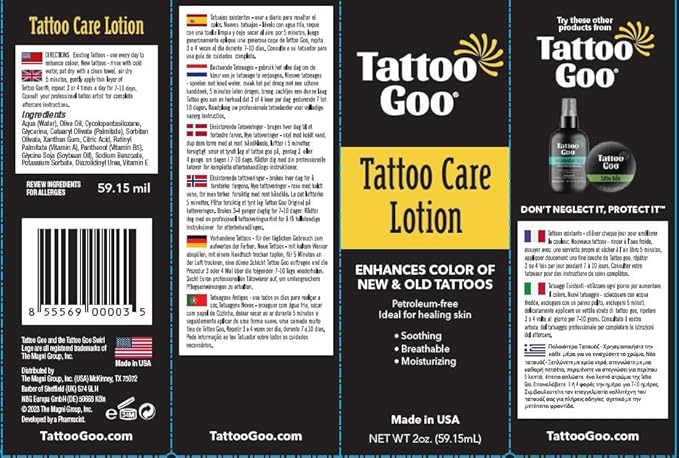 Tattoo Goo Aftercare Kit Includes Antimicrobial Soap, Balm, and Lotion, Tattoo Care for Color Enhancement + Quick Healing - Cruelty-Free, Petroleum-Free, Tattoo Artist Gifts (3 Piece Set)