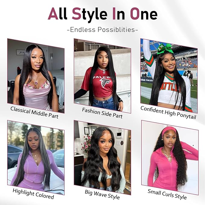 13x6 HD Lace Front Wigs, 100% Human Hair, [2-Year Life], 200% Density 30 Inch Straight Frontal Wigs Human Hair Pre Plucked for Black Women Free Part,[0.1mm Ultra-Thin Skinlike HD Lace]