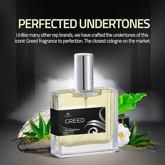 Perfa Greed Cologne for Men | Affordable Men's Perfume | 12 Hour Lasting Luxury Perfumes for Men | Gift-Ready Men's Cologne | Original Fragrances