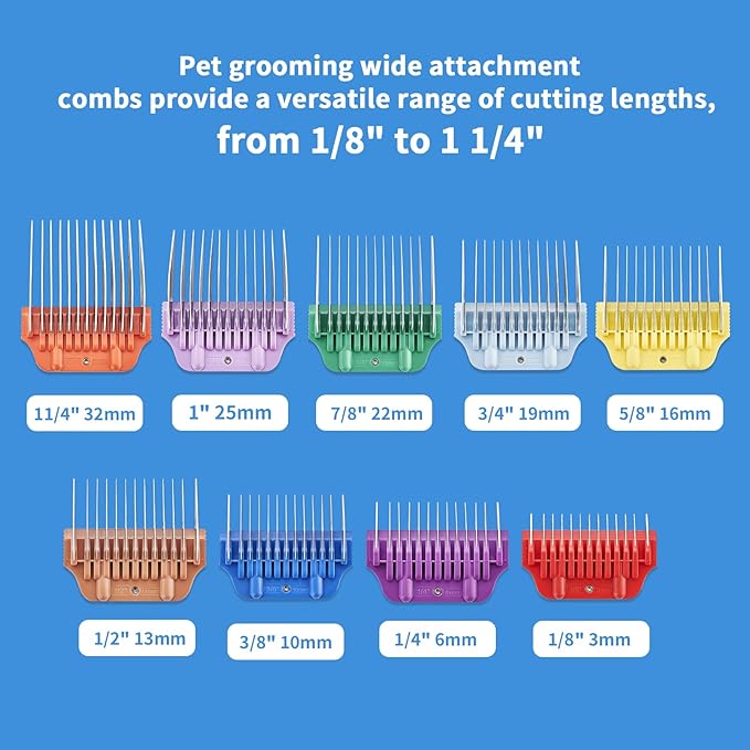 16MM 5/8Inch Pet Grooming Clipper Attachment Guard Comb, for Wide A5 Blades, Compatible with Andis, Conair, Wahl, Laube, Thrive, Bucchelli, or other A5 Series, Only Fit for 10W/15W/30W Wide Blade