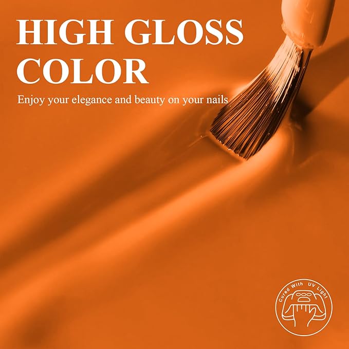Imtiti Orange Gel Polish, 1Pcs Halloween Pumpkin Orange Soak Off UV LED Gel Nail Polish Manicure Salon DIY at Home (10ml-1914)