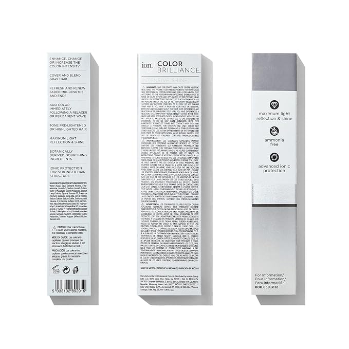 ion Brilliant Grey 8NAG Medium Graphite Demi Permanent Crème Hair Color, Fade Resistant & PPD Free 2.05 Oz