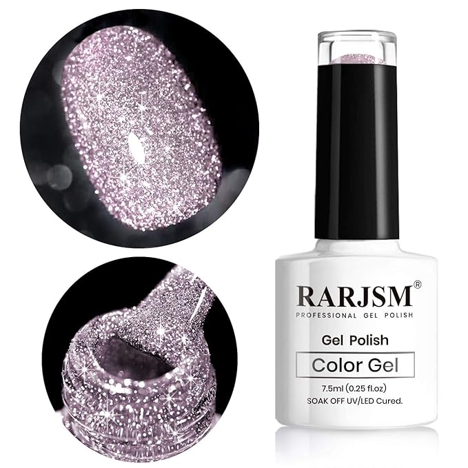 Diamond Gel Nail Polish,Reflective Glitter Gelpolish, Sparkly Shiny Gel Nail Art Varnish Manicure,U V L E D Curing Required Nailgel for Beginners DIY at Home RAR80