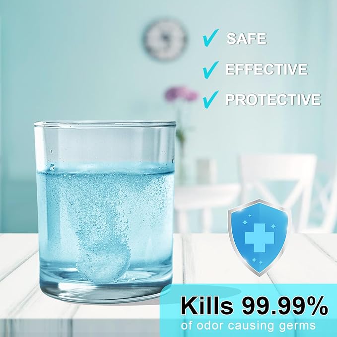 MySmile Retainer Cleaner with 120 Denture Cleaning Tablets, Quickly Remove Odors, Discoloration Stains & Plaque from Aligner, Mouth Guard, Night Guard and More Dental Appliances (Mint Flavor)