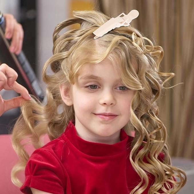 24 Pack Alligator Hair Clips for Styling, Sectioning Crocodile hair Clips Professional Barber Accessories for Salon of Thick Curly Volume Hair (Neutral)
