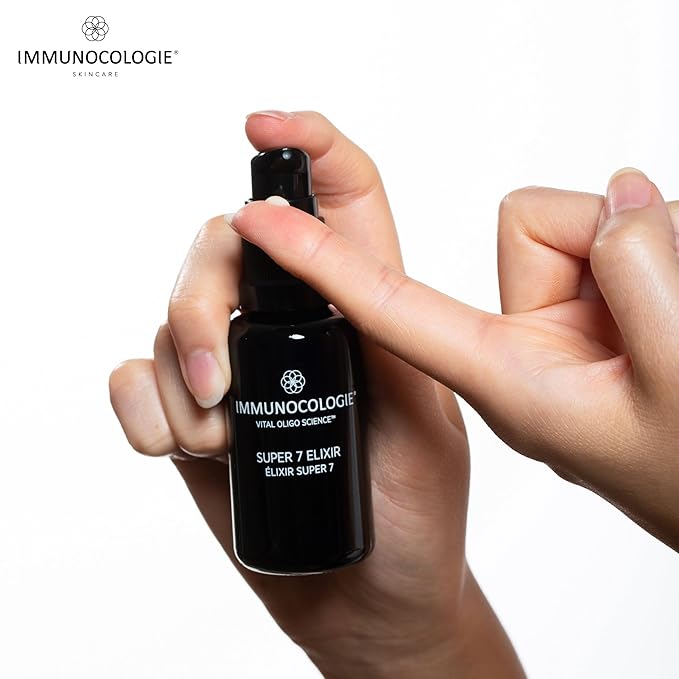 IMMUNOCOLOGIE Super 7 Elixir Face Serum - Anti-Aging Facial Serum with a Proprietary Blend of Antioxidants, Elastin, and Collagen Addressing The Seven Major Signs of Aging - 1 fl oz/30 ml