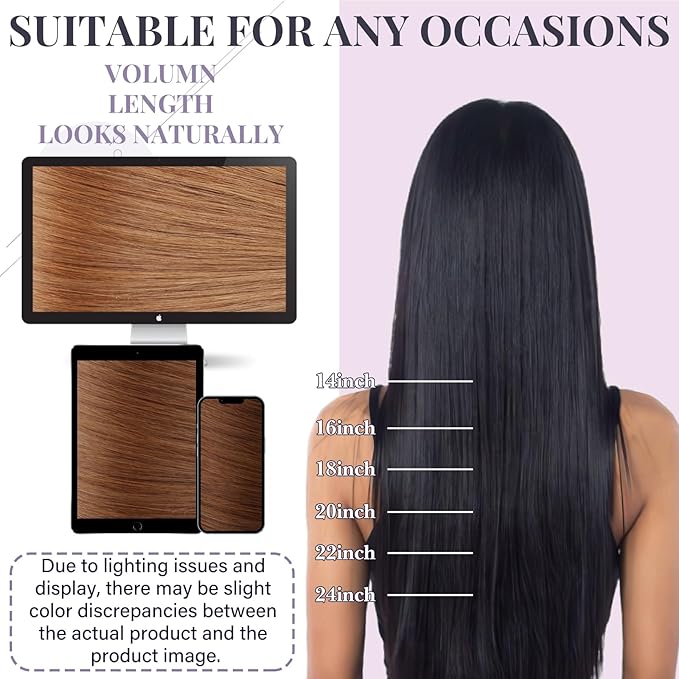 Fshine Genius Weft Human Hair Extensions Copper Genius Weft 22 Inch 60g Auburn Sew in Hair Extensions Real Bundle Remy Straight for Women