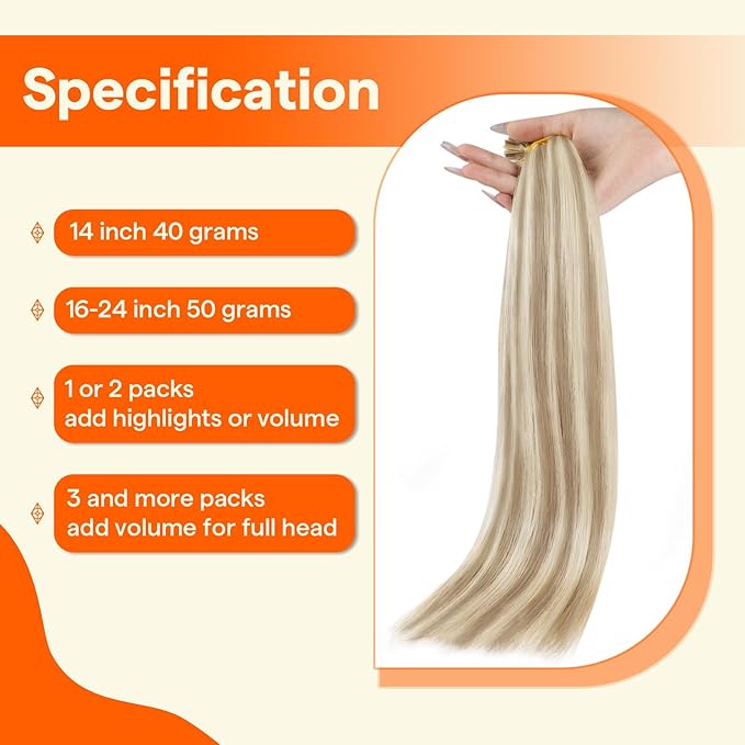 Full Shine U Tip Hair Extensions Blonde Highlighted Ktip Human Hair Extensions 16 Inch Prebonded Keratin Extensions Remy Hair 50 Grams Fusion Extensions for Women