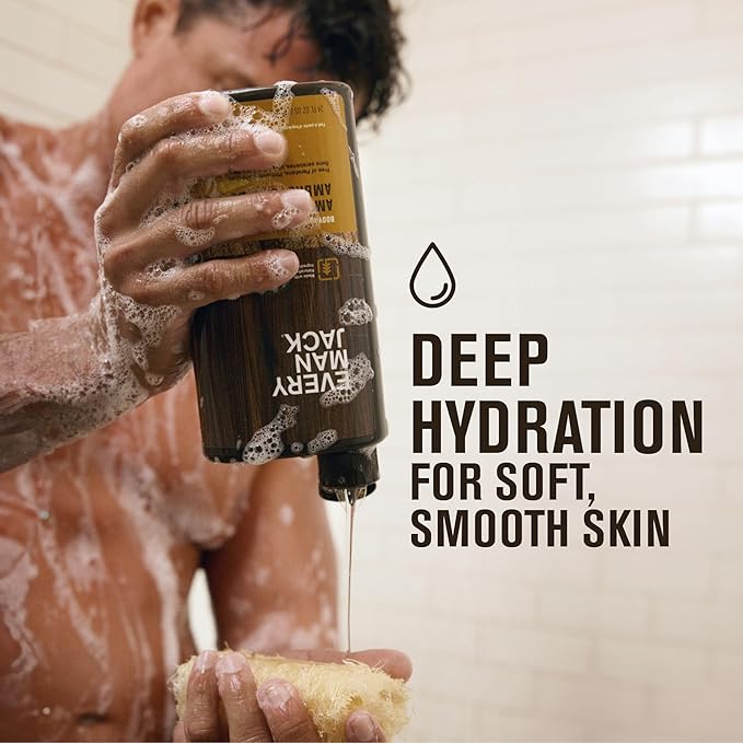 Every Man Jack Nourishing Citrus + Eucalyptus Mens Body Wash for All Skin Types - Naturally Derived Ingredients - Cleanse and Hydrate Skin with Coconut and Glycerin - 24 Fl Oz (2 Pack)