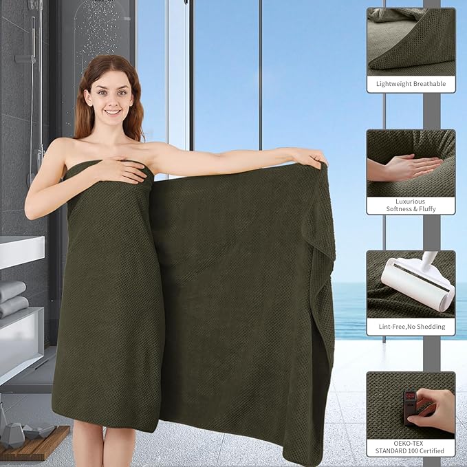 8 Piece Bathroom Towel Set Brown |2 Oversized Large Bath Towels Sheet,2 Hand Towels and 4 Washcloths| 600GSM Ultra Soft Luxury Premium Towel Set Highly Absorbent Quick Dry Hotel Towel Collection