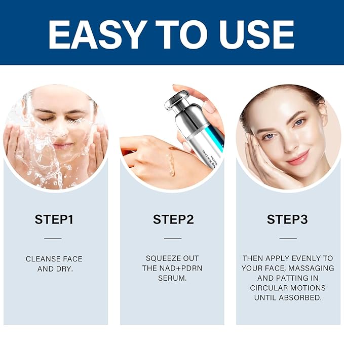 NADH+ PDRN Serum, Collagen Peptides Facial Serum for Reduce Wrinkles & Fine Lines, Anti-Aging & Improve Dullness