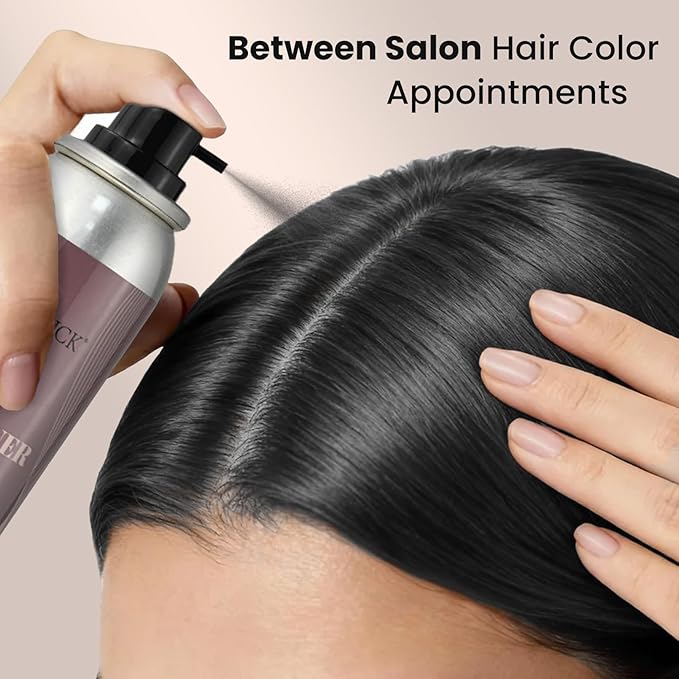 VOLLUCK Root Touch Up Hair Color Spray, Temporary Gray Hair Root Cover Up, Grey Coverage Spray For Women & Men, Ammonia-Free Quick Drying Water-Resistant Formula Black