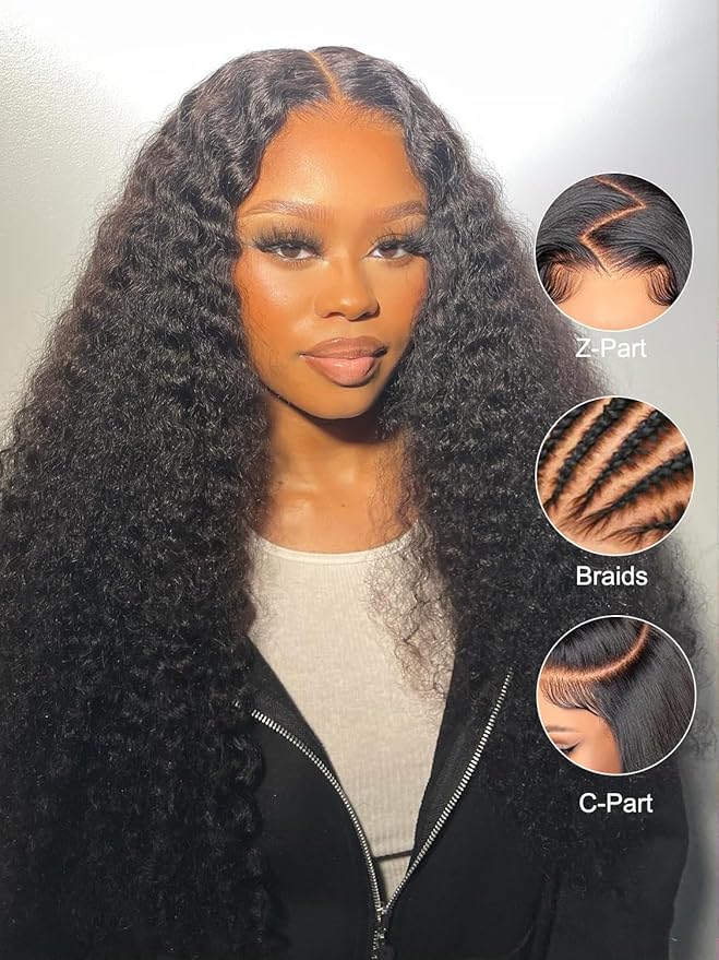 ORIGINAL QUEEN Water Wave Lace Front Wigs Human Hair 200 Density 13x6 Lace Frontal Wig Curly Human Hair Wigs for Women Pre Plucked Pre Bleached Knots Natural Color 30Inch