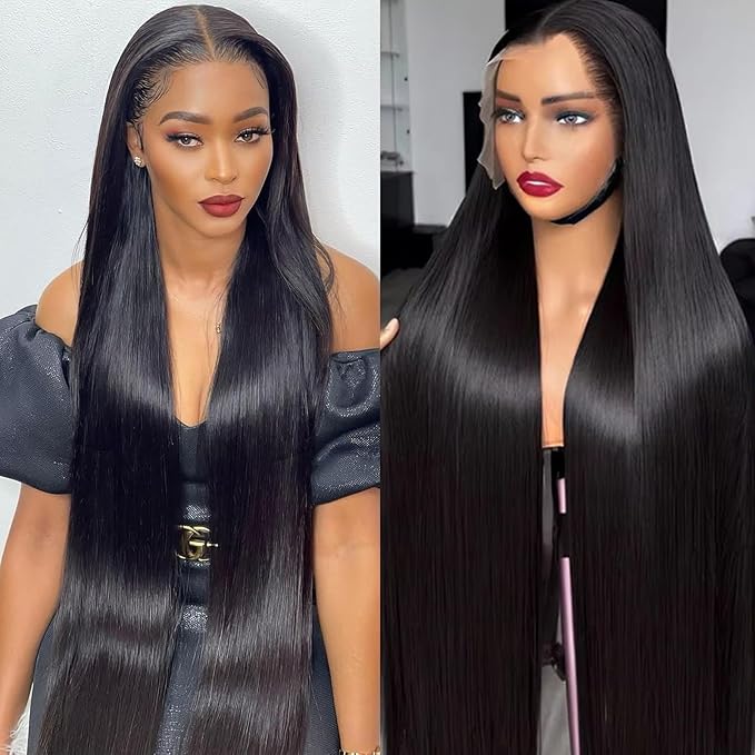 13x6 Hd Lace Front Wigs Human Hair 100 Percent Human Hair Wig Straight Human Hair Wigs for Women Lace Frontal Wigs Human Hair Natural Color 36inch