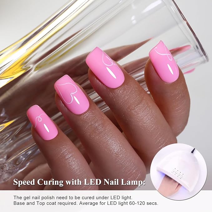 Imtiti Baby Pink Gel Nail Polish, 1Pcs Pink Soak Off UV LED Gel Polish, Long Lasting, Nail Art Manicure Salon DIY at Home for Spring and Summer (0.34 Fl Oz-989)