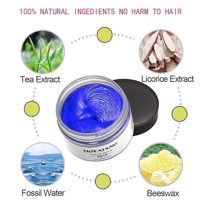 Temporary Hair Color Chalk For Kids, Hair Wax Color For 4 5 6 7 8 9 Year Old Girl Gifts, Birthday,Party, Cosplay DIY, Children's Day, Halloween, Christmas (6, Red Pink Gold Blue Green Purple)
