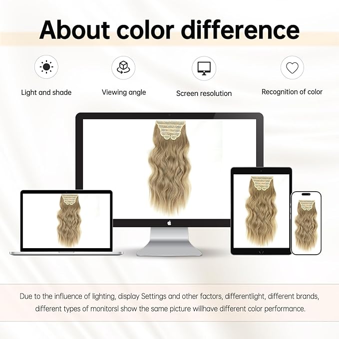 Vigorous Clip in Hair Extensions 6Pcs Mixed Dirty Blonde Hair Extension Clip Ins 20Inch Natural Soft Synthetic Hairpieces for Women(Mixed Dirty Blonde)