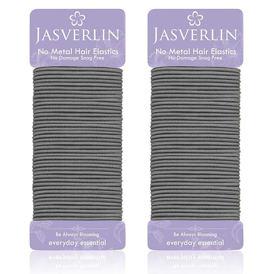 Small Hair Ties, Snag Free No Metal Elastic Ponytail Holders for Girls, Women, Men - Thin Hair Accessories for Fine to Medium Curly Hair (2mm, 80 Pcs, Gray)
