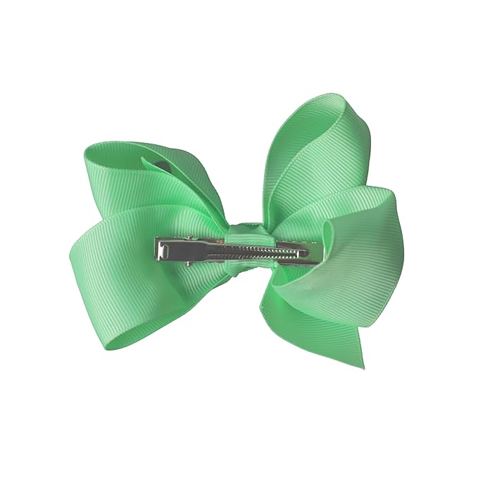 4 Inch Grosgrain Hair Bow for Girls (Mint)