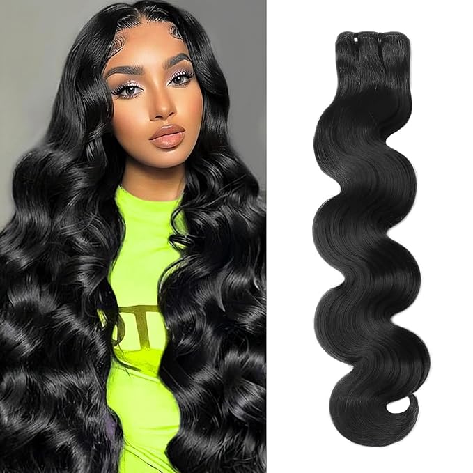 14A Human Hair Bundles Body Wave One Bundle 100% Unprocessed Brazilian Virgin Hair Bundles Double Weft Weave Body Wave Human Hair Natural Black Color (one bundle, 20)
