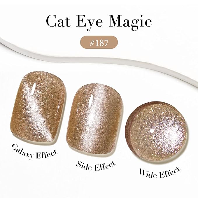 AZUREBEAUTY Cat Eye Nail Polish Quick Dry Nude Brown Magnetic Fingernail Polish no Gel Long-lasting Salon-Quality for Women Girl Gift 0.34 fl oz