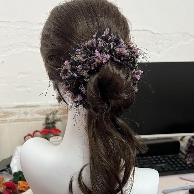Handmade Hair Ties for Women，Delicate Crochet Mixed Yarn Scrunchie，Extra Large No Damage Hair Ties for Curly，Stylish Ponytail Holder | Ideal Gifts for Women